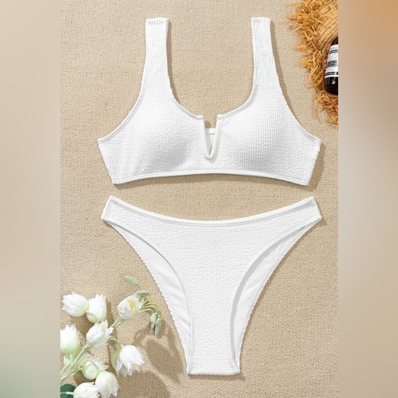 White Ribbed Bikini - Picture 3 of 14